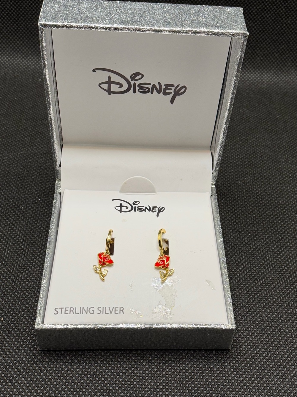 New Disney Beauty & the Beast Rose Earrings